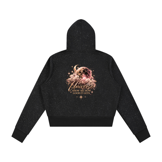Universe Show Me Women's Sparkles Fleece Full Zip Hoodie